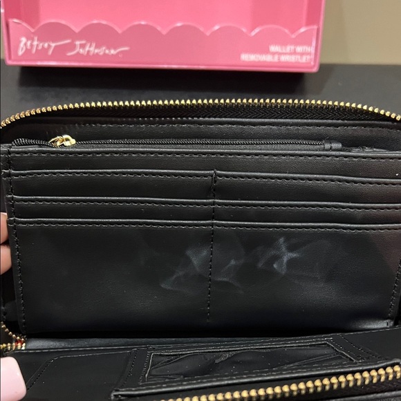 Betsey Johnson | Heart/Cherry Embroidered Wallet w/ Removable Wristlet Strap - Picture 6 of 12